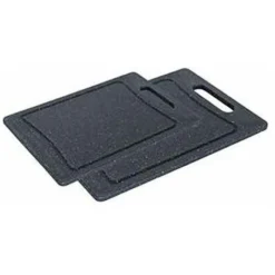 Set 2 Taglieri Con Finitura Marmorizzata In Polipropilene 29X20 Cm Nero