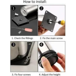 4x Patas De Muebles, Patas De Muebles Ajustables Metal Cromado Altura Ajustable (Total: 50 Mm) -Wenko Negozio 31869503 4