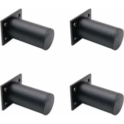 Set Di 4 Gambe Per Mobili Regolabili Nere Opache 38x80mm Gambe Per Mobile TV In Lega Di Alluminio Per Tavolino Da Caffè, Gamba Di Supporto Per Divano