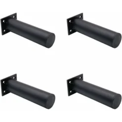 Set Di 4 Gambe Per Mobili Regolabili Nere Opache 38x150mm Lega Di Alluminio Mobile TV Gambe Di Supporto Per Tavolino Gambe Di Supporto Per Divano