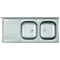 Lavello Con Gocciolatoio E Due Vasche A Destra 50 X 120 Cm