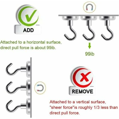 Gancio Magnetico Forza 34 Kg Ganci Magnetici Al Neodimio Ganci Magnetici Extra Forti 6 Pezzi 2 Gancio Magnetico Forza 34 Kg Ganci Magnetici Al Neodimio Ganci Magnetici Extra Forti 6 Pezzi - immagine 2