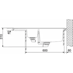 Franke Basis - Lavello In Fragranite BFG 651-78, 780x500 Mm, Onice 114.0285.215 -Wenko Negozio 32350381 3