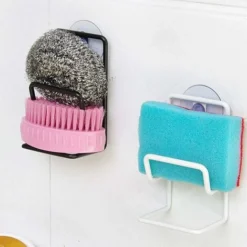 2 Pezzi Porta Spugna Da Cucina Ventosa, Porta Spugna Lavello Con Ventosa A Muro Per Cucina E Bagno Porta Spugna, Sapone, Spazzole Per Piatti Ecc (nero, Bianco) -Wenko Negozio 33018191 4