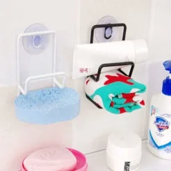 2 Pezzi Porta Spugna Da Cucina Ventosa, Porta Spugna Lavello Con Ventosa A Muro Per Cucina E Bagno Porta Spugna, Sapone, Spazzole Per Piatti Ecc (nero, Bianco) -Wenko Negozio 33018191 5