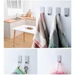 Ganci Adesivi Da Parete LITZEE, 8 Ganci In Acciaio Inossidabile 10 Kg Max, Porta Asciugamani E Porta Accappatoio, Appendiabiti, Gancio Da Parete Per Bagno E Cucina, Impermeabile, Antiruggine -Wenko Negozio 33378824 4