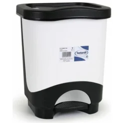 Secchio Della Spazzatura A Pedale Tontarelli Nero Bianco 24 X 21 X 30 Cm - 8 L -Wenko Negozio 34547824 4