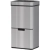 HOMCOM Pattumiera Automatica 72L Con Sensore Infrarossi, 3 Scomparti E Coperchio Rimovibile, Acciaio E ABS, 42x30x81cm
