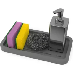 GOOD TO GOOD Portaspugna In Silicone - Vassoio Organizer Per Lavello Da Cucina Per Spugna, Dispenser Di Sapone, Scrubber E Altre Stoviglie