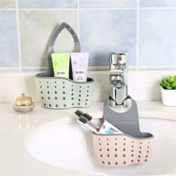 Set Di 2 Rubinetti Per Cucina E Bagno, Cestino Sospeso, Porta Spugna, Organizer Da Bagno, Lavello Da Cucina, Porta Spugna, Ripiano Per Lavabo, Spugna Per Sapone, Scolapiatti