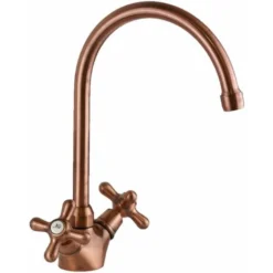 Rubinetto Cucina In Colore Rame Antico Doppia Maniglia Gattoni 5692/RER0 Rame Antico