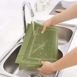 Tovagliette All'americana, Resistenti All'usura E Lavabili, Resistenti Al Calore E Antiscivolo, Facili Da Conservare/mobili Eleganti In Vinile Intrecciato Tovaglietta A Doppia Cornice, Set Di 4 (verde -Wenko Negozio 36032644 4