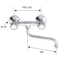 Rubinetto Lavello A Muro Con Canna Inferiore - Serie 1000-2000 3 Rubinetto Lavello A Muro Con Canna Inferiore - Serie 1000-2000 -Wenko Negozio 3607581 2