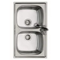 Lavello Inox 2 V 86x50 Incasso -Wenko Negozio 3607719 3