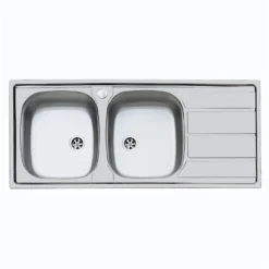 Lavello Inox 2 Vasche Sxsc. 116x50 Incasso