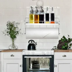 SOEKAVIA Portarotolo Da Cucina Portarotolo Con Ripiano, Portarotolo Per Carta Da Parati Per Cucina, Wc, Bagno, Adesivi Senza Foratura, In Acciaio Inox (portarotolo Con Ripiano) -Wenko Negozio 36373712 3