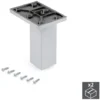 Emuca Piedino Per Mobile, Centrale, Regolabile, 100 - 110 Mm, Plastica, Cromato, 2 Un.