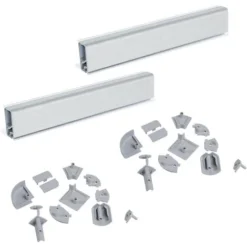 Emuca Alzatina Rettangolare Per Cucina Miniline Con Accessori Per Installazione., 2,35 M, Anodizzato Satinato, 1 U.