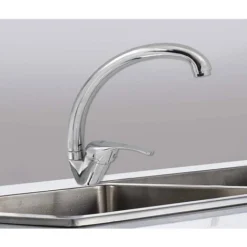 Rubinetto Da Cucina A Canna Alta Per Lavello Monoforo Da Lavandino Miscelatore Orientabile In Ottone Cromato Lucido 5 Rubinetto Da Cucina A Canna Alta Per Lavello Monoforo Da Lavandino Miscelatore Orientabile In Ottone Cromato Lucido -Wenko Negozio 37620044 3