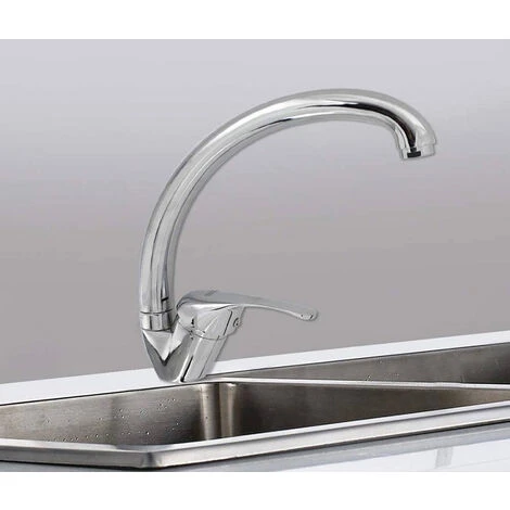 Rubinetto Da Cucina A Canna Alta Per Lavello Monoforo Da Lavandino Miscelatore Orientabile In Ottone Cromato Lucido 3 Rubinetto Da Cucina A Canna Alta Per Lavello Monoforo Da Lavandino Miscelatore Orientabile In Ottone Cromato Lucido - immagine 3