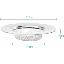 3PCS Filtre à Évier Filtre De Vidange En Acier Inoxydable De 7.7cm,Empêcher Des Débris Obstrués Pour Évier De Cuisine,Bain Lavabo, Baignoires