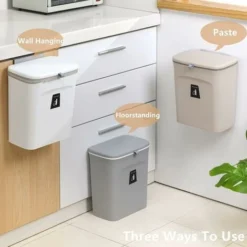 9 L - Cestino Da Cucina Con Coperchio Per Armadio / Bagno / Camera Da Letto / Ufficio / Campeggio / WC - Grigio -Wenko Negozio 37863409 4