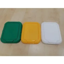 Set Di 3 Coperchi Per Pattumiera Trio Tontarelli Giallo Bianco Verde