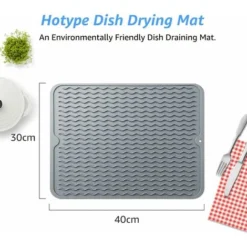 Tappetino Per Asciugare I Piatti In Silicone, Organizer Per Lavello, Supporto Per Lavello Da Cucina, Antiscivolo Resistente Al Calore, Tappetino Scolapiatti In Silicone, Grigio