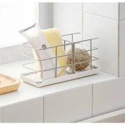 Portaspugne Multifunzionale In Acciaio Inossidabile 304 Per Lavello Da Cucina, Organizer Per Lavello, Vassoio Scolapiatti, Portasapone, Pannello Sospeso Regolabile -Wenko Negozio 38273272 3