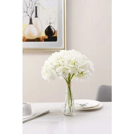 Fiore Di Ortensia Artificiale, Mazzi Di Ortensie Di Seta Realistici A Stelo Lungo Per Matrimoni, Casa, Hotel, Decorazioni Per Feste, Composizioni Floreali (bianco) 2 Fiore Di Ortensia Artificiale, Mazzi Di Ortensie Di Seta Realistici A Stelo Lungo Per Matrimoni, Casa, Hotel, Decorazioni Per Feste, Composizioni Floreali (bianco) - immagine 2