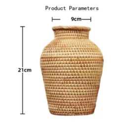 Vaso Di Fiori Di Vimini Rustico Vaso Di Fiori Intrecciato Vaso Decorativo Vaso Di Fiori Essiccato Di Fattoria Seagrass Organizzatore Di Cestini Di Immagazzinaggio Per La Decorazione Della Cucina Di No