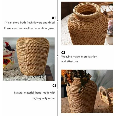 Vaso Di Fiori Di Vimini Rustico Vaso Di Fiori Intrecciato Vaso Decorativo Vaso Di Fiori Essiccato Di Fattoria Seagrass Organizzatore Di Cestini Di Immagazzinaggio Per La Decorazione Della Cucina Di No 5 Vaso Di Fiori Di Vimini Rustico Vaso Di Fiori Intrecciato Vaso Decorativo Vaso Di Fiori Essiccato Di Fattoria Seagrass Organizzatore Di Cestini Di Immagazzinaggio Per La Decorazione Della Cucina Di No - immagine 5