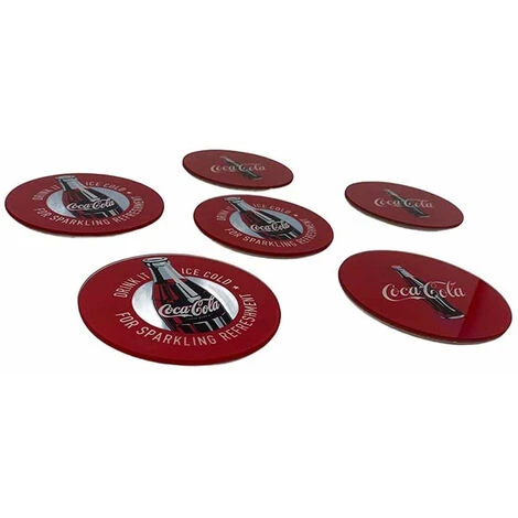 Set 6 Sotto Bicchieri In Vetro Da Tavola Coca Cola Stile Vintage Supporto Per Bicchieri 10 Cm 2 Set 6 Sotto Bicchieri In Vetro Da Tavola Coca Cola Stile Vintage Supporto Per Bicchieri 10 Cm - immagine 2