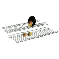 SCOLAPIATTI PER PENSILE Cm.76 -metallo Grigio Con Vaschetta