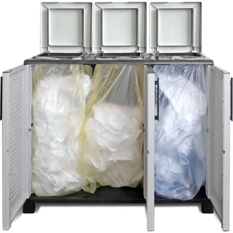 MOBILE CONTENITORE PER LA RACCOLTA DIFFERENZIATA DA ESTERNO E INTERNO CM.105X37X90 2 MOBILE CONTENITORE PER LA RACCOLTA DIFFERENZIATA DA ESTERNO E INTERNO CM.105X37X90 - immagine 2