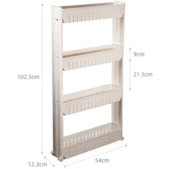 Mobiletto Portaoggetti Rotabile Bianco Per Cucina Bagno - 4 Livelli -Wenko Negozio 40390957 4