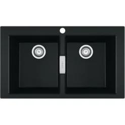 Franke Sirius 2.0 - Lavello In Tectonite S2D 620-86, 860x500 Mm, Nero 143.0637.161
