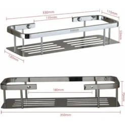Mensola Doccia In Acciaio Inossidabile, Accessorio Per Mensola Del Bagno, Portaoggetti Da Cucina - 35 Cm -Wenko Negozio 41026995 5