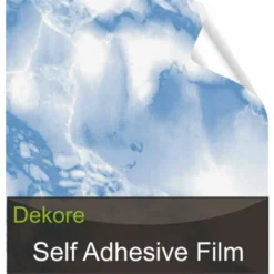 Carta Plastica Pellicola Adesiva Marmo Blu Mt 2x45 Cm Cassetti Mobili