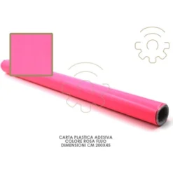 Carta Plastica Pellicola Adesiva Rosa Fluo Mt 2x45 Cm Per Cassetti Mobili