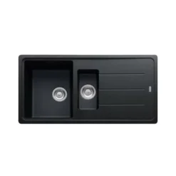 Franke Lavello Granite BFG 651 3 1/2 WWK REV Nero 1 Vasca + Vaschetta + Scolapiatti 97 Cm 114.0276.134