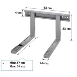 Supporto Microonde Regolabile Staffa Parete Muro Carico Max 300kg Grigia -Wenko Negozio 42043466 3