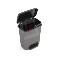 No Brand PATTUMIERA A PEDALE DUO BIDONE CESTINO SECCHIO CONTENITORE PER LA SPAZZATURA DI RACCOLTA DIFFERENZIATA DEI RIFIUTI CON DUE SCOMPARTI E PIEDINI ANTISCIVOLO COLORE GRIGIO LT. 12