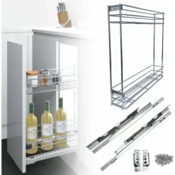 Cestello Estraibile Cucina Ad Estrazione Totale Per MODULO Da 15 CM