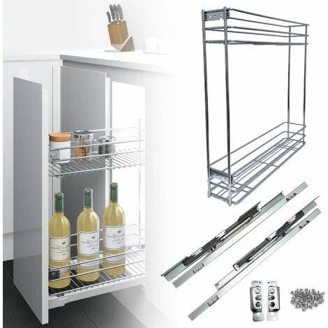 Cestello Estraibile Cucina Ad Estrazione Totale Per MODULO Da 15 CM 1 Cestello Estraibile Cucina Ad Estrazione Totale Per MODULO Da 15 CM