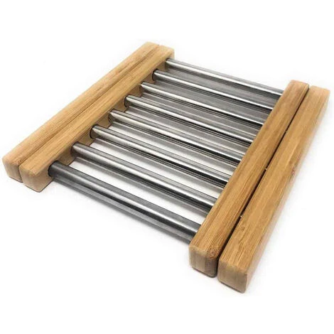 Sottopentola Allungabile Da 22 A 35cm In Metallo E Legno Di Bambu Supporto Per Pentole Estensibile 2 Sottopentola Allungabile Da 22 A 35cm In Metallo E Legno Di Bambu Supporto Per Pentole Estensibile - immagine 2