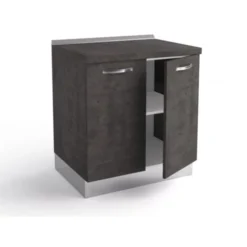 Base Cucina 80x60xH84 Cm In Legno Colore Lava Con Due Ante Lava