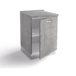 Base Cucina 60x60xH84 Cm In Legno Grigio Cemento Grigio