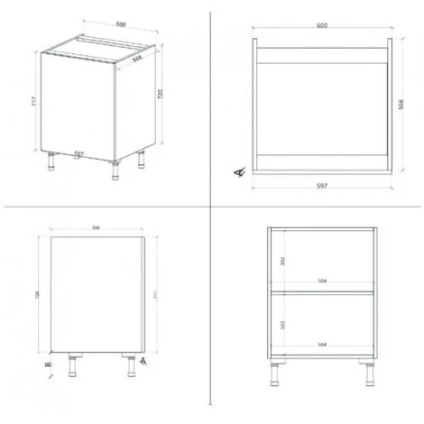 Base Cucina 60x60xH84 Cm In Legno Grigio Cemento Grigio 2 Base Cucina 60x60xH84 Cm In Legno Grigio Cemento Grigio - immagine 2