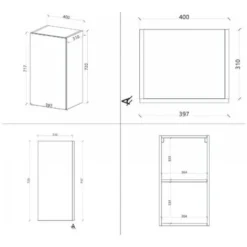 Pensile Cucina 40x33xH72 Cm In Legno Grigio Cemento Con Un'anta Grigio -Wenko Negozio 42964172 3